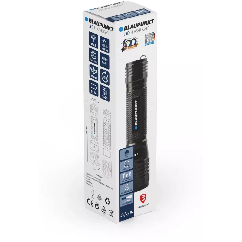 Blaupunkt BT-FL8066 LED žibintuvėlis su zoom funkcija, 1600 lm (BLAUPUNKTBT-FL8066)
