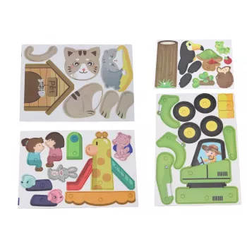 LEAN TOYS 3D konstravimo puzzle blokai DIY dinozaurai su atsukimo grąžtu
