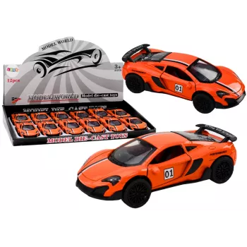 LEAN TOYS Sportinis automobilis 1:32 su inercine pavara, oranžinis