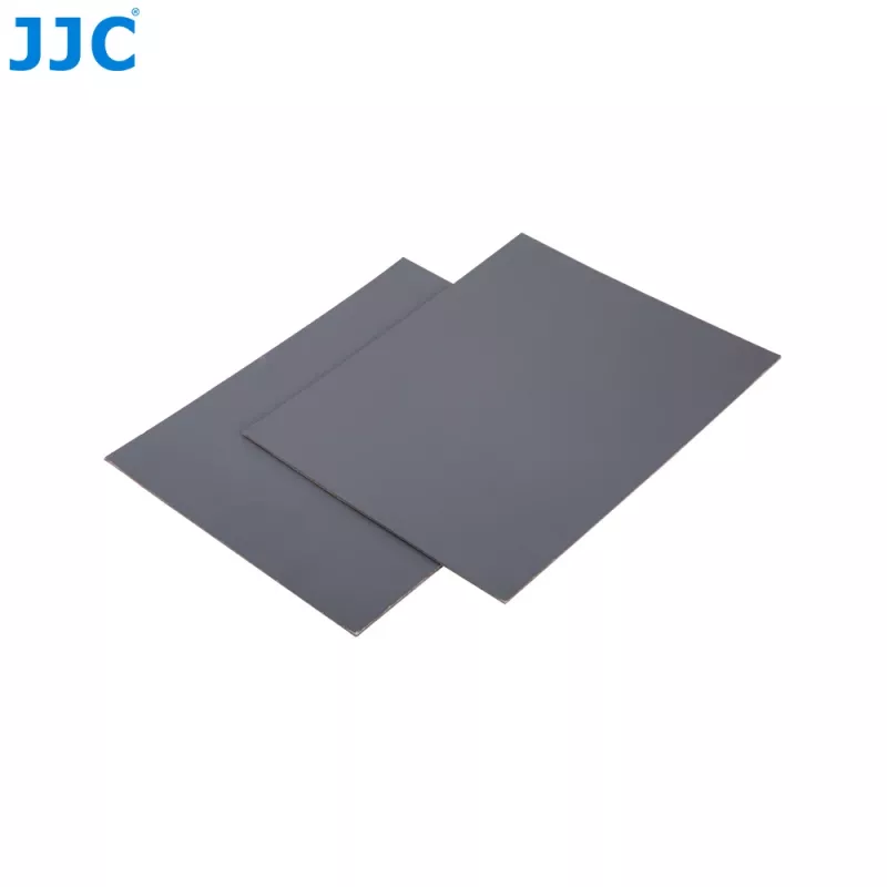 JJC GC Series 2-in-1 fotografijos kalibravimo kortelių rinkinys – 18% pilka kortelė ir baltos spalvos balanso kortelė, 20 x 25 cm, patvarus plastikas, su virvele