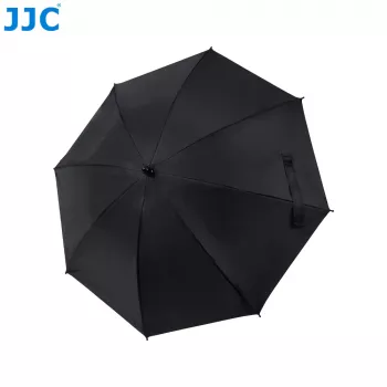JJC fotoaparato lietaus skėtis su super spaustuku, 63 mm žiočių anga, 1/4 colio ir 3/8 colio sriegiais, juodas
