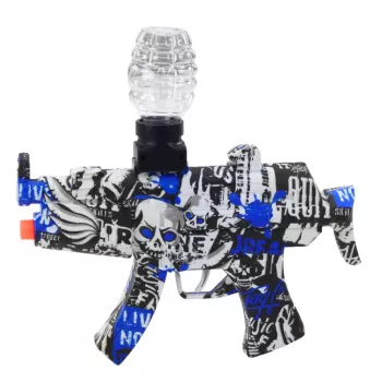 LEAN TOYS elektrinis gelio kamuoliukų šautuvas Graffiti baltai mėlynas