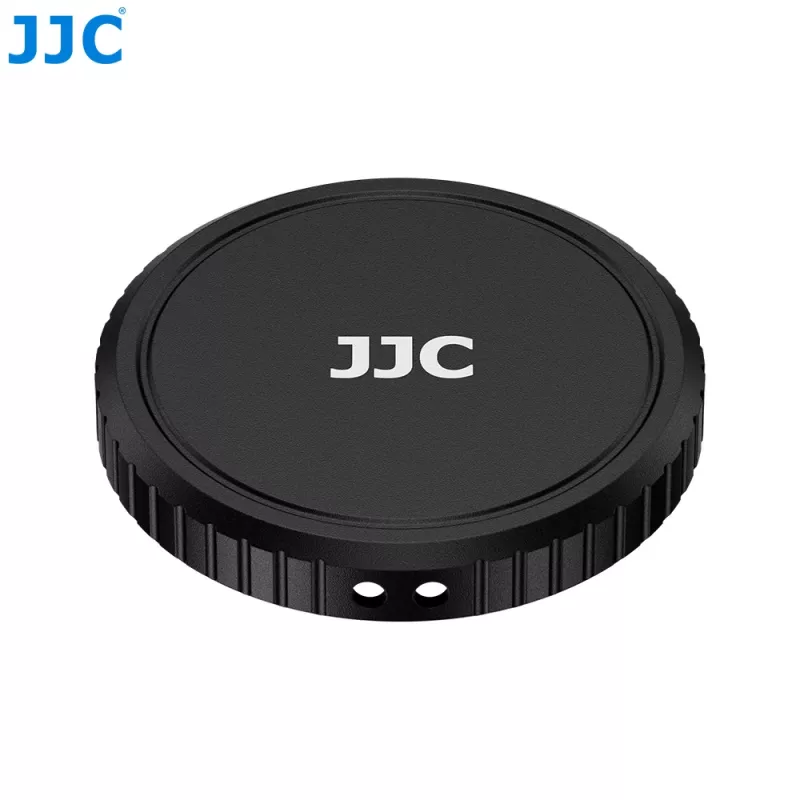 JJC LRR-OA6K2 objektyvo dangtelio ir dekoratyvinių žiedų rinkinys, skirtas DJI Osmo Action 6 (juodas dangtelis, raudonas ir mėlynas žiedai)
