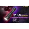 Nitecore NT-P20I-UV taktinė žibintuvėlis su UV šviesa, 1800 liumenų, USB-C įkrovimas, IP68, juoda