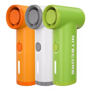 Nitecore NEF Nano nešiojamasis ventiliatorius baltas - įkraunamas per USB-C, 3 greičiai, 2500mAh baterija