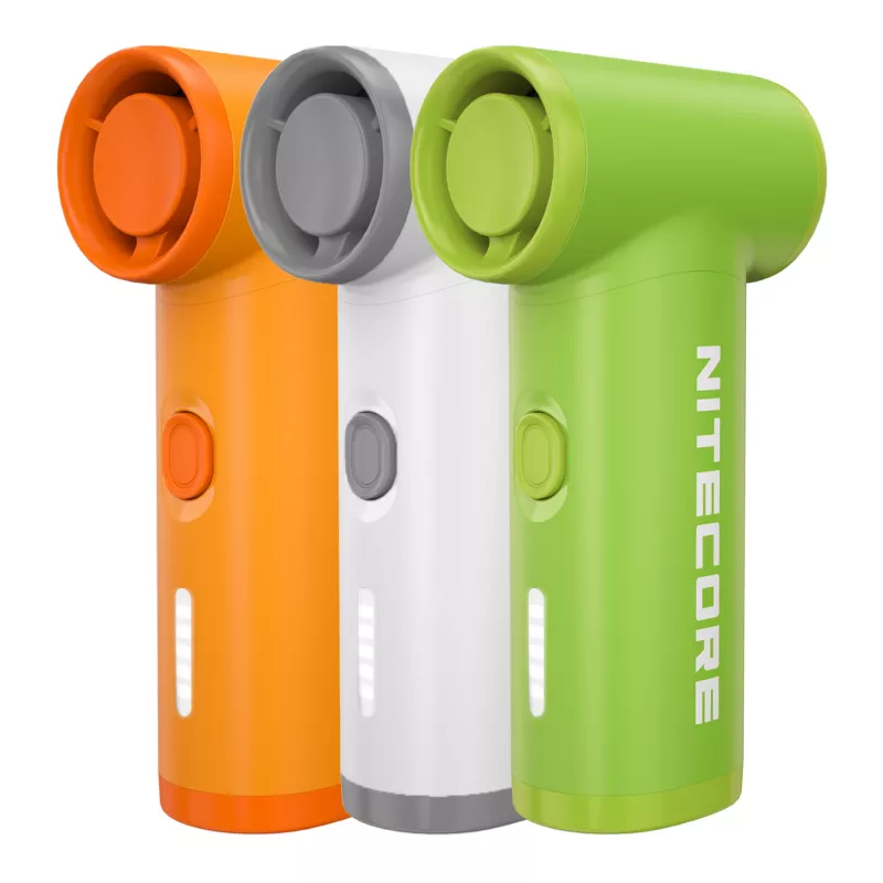 Nitecore NEF Nano nešiojamasis ventiliatorius baltas - įkraunamas per USB-C, 3 greičiai, 2500mAh baterija