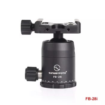 Sunwayfoto FB-28i rutulinė galvutė su Arca-Swiss spaustuku, 12 kg apkrova, 28 mm rutulys, anoduotas aliuminis
