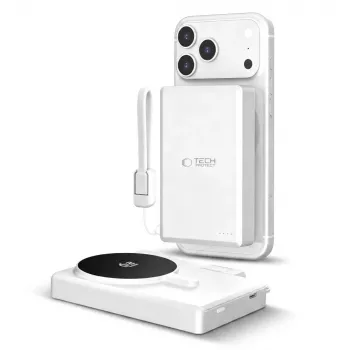 TECH-PROTECT PB40 LIFEMAG 10000mAh 25W Qi2.2 MagSafe Power Bank, baltas/sidabrinis
