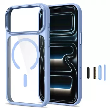 Tech-Protect Magmat MagSafe skaidrus dėklas, skirtas iPhone 17 Pro Max / 18 Pro Max - šviesiai mėlynas / permatomas