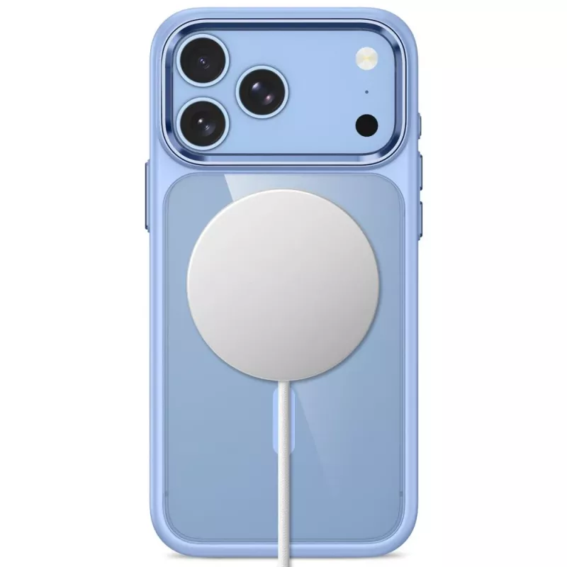 Tech-Protect Magmat MagSafe skaidrus dėklas, skirtas iPhone 17 Pro Max / 18 Pro Max - šviesiai mėlynas / permatomas