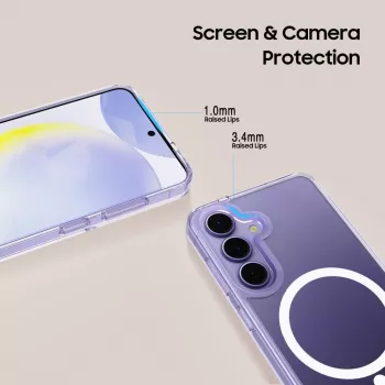 Tech-Protect Flexair Hybrid MagSafe dėklas, skirtas Samsung Galaxy S25 Edge - skaidrus