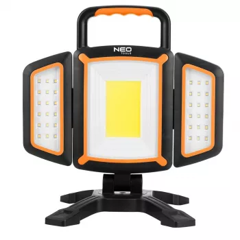 NEO TOOLS 99-125 įkraunamas COB LED darbinis žibintas 2000lm, 20W, 6500K šalta balta, 4400mAh Li-ion, USB-C, magnetinis pagrindas, IP44