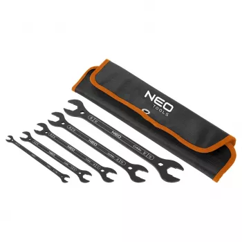 NEO TOOLS Super Plokšti Dvipusiai Veržliarakčiai, 4-in-1, 6-27 mm (20 dydžių), 5 vnt. rinkinys