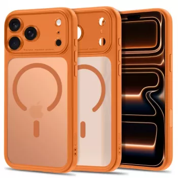 TECH-PROTECT MagPeak MagSafe dėklas, skirtas iPhone 17 Pro Max / 18 Pro Max, matinis kosminės oranžinės spalvos