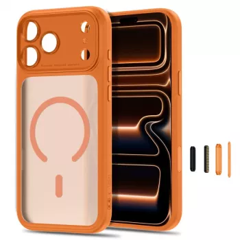 TECH-PROTECT MagPeak MagSafe dėklas, skirtas iPhone 17 Pro Max / 18 Pro Max, matinis kosminės oranžinės spalvos