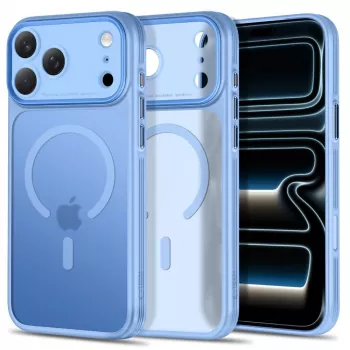 TECH-PROTECT MagPrime MagSafe skaidrus dėklas, skirtas iPhone 17 Pro Max / 18 Pro Max - matinė šviesiai mėlyna
