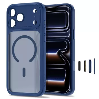 TECH-PROTECT MagPeak MagSafe dėklas, skirtas iPhone 17 Pro / 18 Pro – matinis tamsiai mėlynas