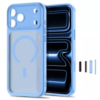 TECH-PROTECT MagPeak MagSafe dėklas, skirtas Apple iPhone 17 Pro / 18 Pro, matinė šviesiai mėlyna spalva