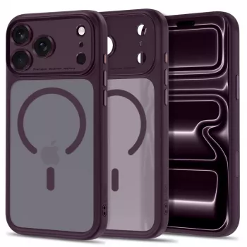 TECH-PROTECT MAGPEAK MAGSAFE CC iPhone 17 Pro / 18 Pro matinis tamsiai vyšninis