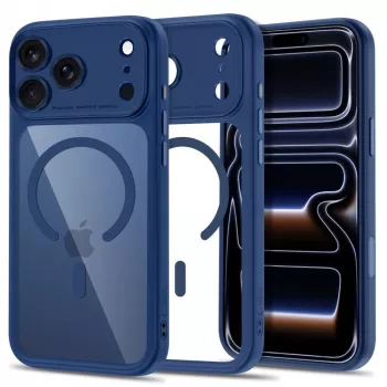 TECH-PROTECT MagPeak MagSafe skaidrus dangtelis, skirtas iPhone 17 Pro Max / 18 Pro Max – giliai mėlynas
