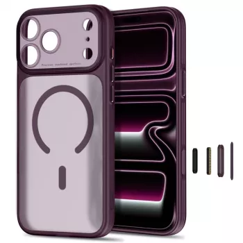 TECH-PROTECT MagPrime MagSafe permatas iPhone 17 Pro / 18 Pro - matinė tamsi vyšnia