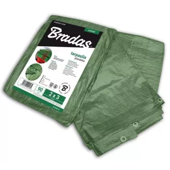 Bradas PL906/10 sunkiasvorė mėlyna polietileno brezentinė danga 12 x 10 m, 60 g/m², vandeniui atspari, UV atspari, sustiprinti kraštai su aliuminio kilpomis