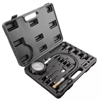 NEO TOOLS dyzelinių variklių suspaudimo slėgio testeris, 16 dalių rinkinys (0–70 bar / 0–1000 PSI)