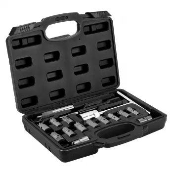 NEO TOOLS 11-885 Purkštukų lizdų valymo pjaustytuvų rinkinys - 17 vnt.