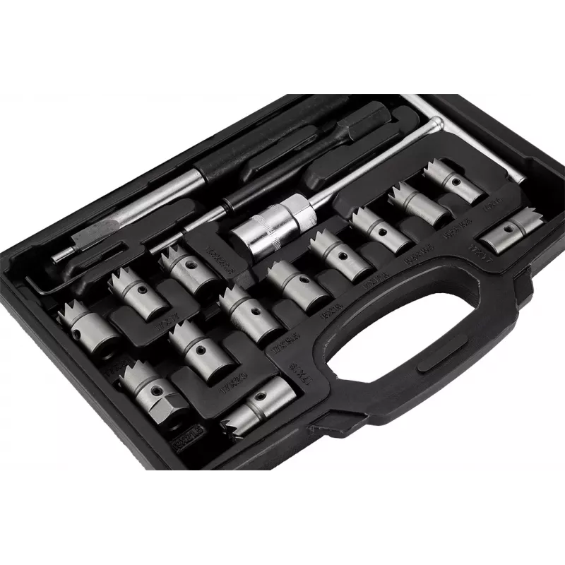 NEO TOOLS 11-885 Purkštukų lizdų valymo pjaustytuvų rinkinys - 17 vnt.