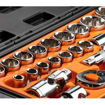 NEO TOOLS 1/2 colio lizdinių raktų rinkinys, 23 vnt., chromvanadžio plieno, DIN 3124