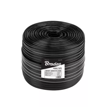 BRADAS laistymo juosta 16 mm HIRRO Tape 500 m, 8 mil, 1,5 L/h, 20 cm atstumas tarp lašintuvų, juoda