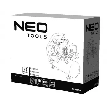 NEO TOOLS TOP-12K020 24L alyva tepamas oro kompresorius, 1,5 kW, 8 bar, 180 L/min, 230V