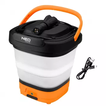 NEO TOOLS 12V belaidis slėginis plautuvas 5 bar su sulankstomu kibiru ir USB-C įkrovimu