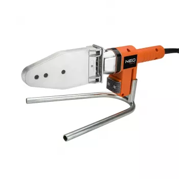 NEO TOOLS 900W plastikinių vamzdžių suvirinimo aparatas su 6 antgaliais (20-63mm) PPR, PE, PB vamzdžiams, 0-300°C reguliuojama temperatūra, nepridegantys PTFE dengti antgaliai, su metaliniu dėklu