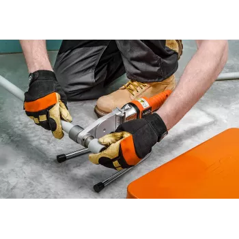 NEO TOOLS 900W plastikinių vamzdžių suvirinimo aparatas su 6 antgaliais (20-63mm) PPR, PE, PB vamzdžiams, 0-300°C reguliuojama temperatūra, nepridegantys PTFE dengti antgaliai, su metaliniu dėklu