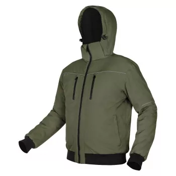 NEO TOOLS Izoliuota striukė su gobtuvu OUTDOOR, žalia, XXXL dydis