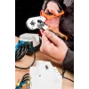 NEO Tools savireguliuojantis reples su reketu įvorių antgaliams 0,25–6 mm² (AWG 23–10), kvadratinis užspaudimas, ergonomiška dviejų komponentų rankena, 200 mm
