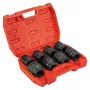 NEO TOOLS 3/4 inch smūginių lizdų rinkinys, 26–38 mm, 8 vnt., Cr-Mo plienas, juoda fosfatinė danga, DIN 3121, su dėklu
