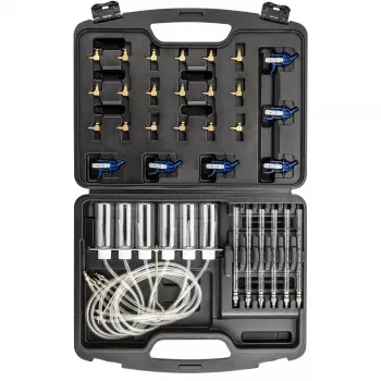 NEO TOOLS TOP-11-263 Common Rail purkštukų nuotėkio testerio rinkinys dyzeliniams varikliams, 6 cilindrų diagnostikos komplektas su adapteriais ir dėklu