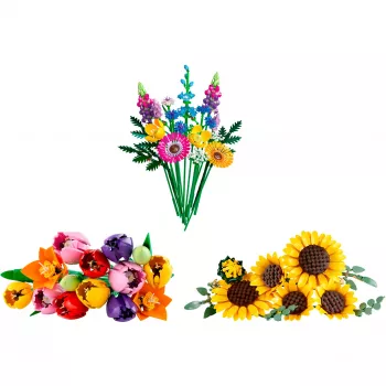LEGO Botanicals Summer Flower Bouquet Bundle – 756 dalių botaninė kolekcija suaugusiems