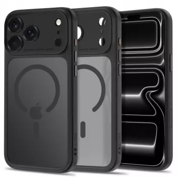 TECH-PROTECT MagPeak MagSafe skaidrus dėklas, skirtas iPhone 17 Pro / 18 Pro, matinė juoda
