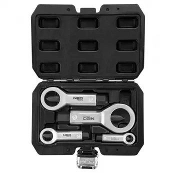 NEO TOOLS veržlių skaldytuvų rinkinys 4 vnt. 9-27mm CrV plieno su dėklu TOP-11-925