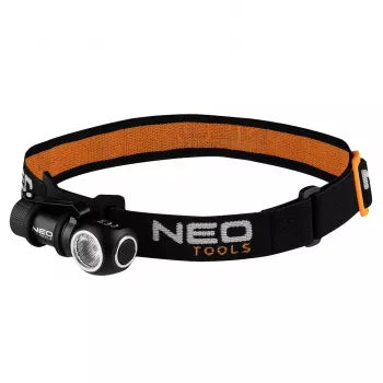 NEO TOOLS įkraunamas žibintuvėlis ant galvos 600lm USB magnetinis įkrovimas CREE XPG3 LED