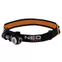 NEO TOOLS įkraunamas žibintuvėlis ant galvos 600lm USB magnetinis įkrovimas CREE XPG3 LED