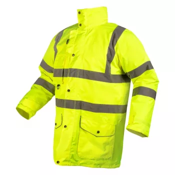 NEO TOOLS 81-716-XXL 5-in-1 aukšto matomumo izoliuota įspėjamoji darbo striukė, geltona, XXL dydis