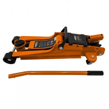 NEO TOOLS 11-733 hidraulinis grindų keltuvas 2,5 t žemo profilio, dvigubo stūmoklio greitas kėlimas