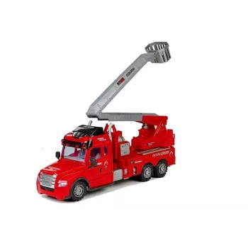 LEAN TOYS Fire Truck with Ladder R/C nuotolinio valdymo 1:14 mastelio 2.4GHz vandens purškimas, šviesos ir garsai