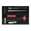 NEO TOOLS TOP-11-819 7 dalių stiklo keitimo rinkinys su 22 m kvadratinio profilio viela, rankenomis, tiektuvu, yla, apdailos įrankiu, vielos griebtuvu ir dėklu