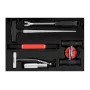 NEO TOOLS TOP-11-819 7 dalių stiklo keitimo rinkinys su 22 m kvadratinio profilio viela, rankenomis, tiektuvu, yla, apdailos įrankiu, vielos griebtuvu ir dėklu
