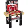 NEO TOOLS Mini vaikiškas įrankių dirbtuvių rinkinys 3-in-1 lagaminas kuprinė darbo stalas su 40+ priedų, žaislinis grąžtas, įrankiai, veržlės ir varžtai, 3+ metams